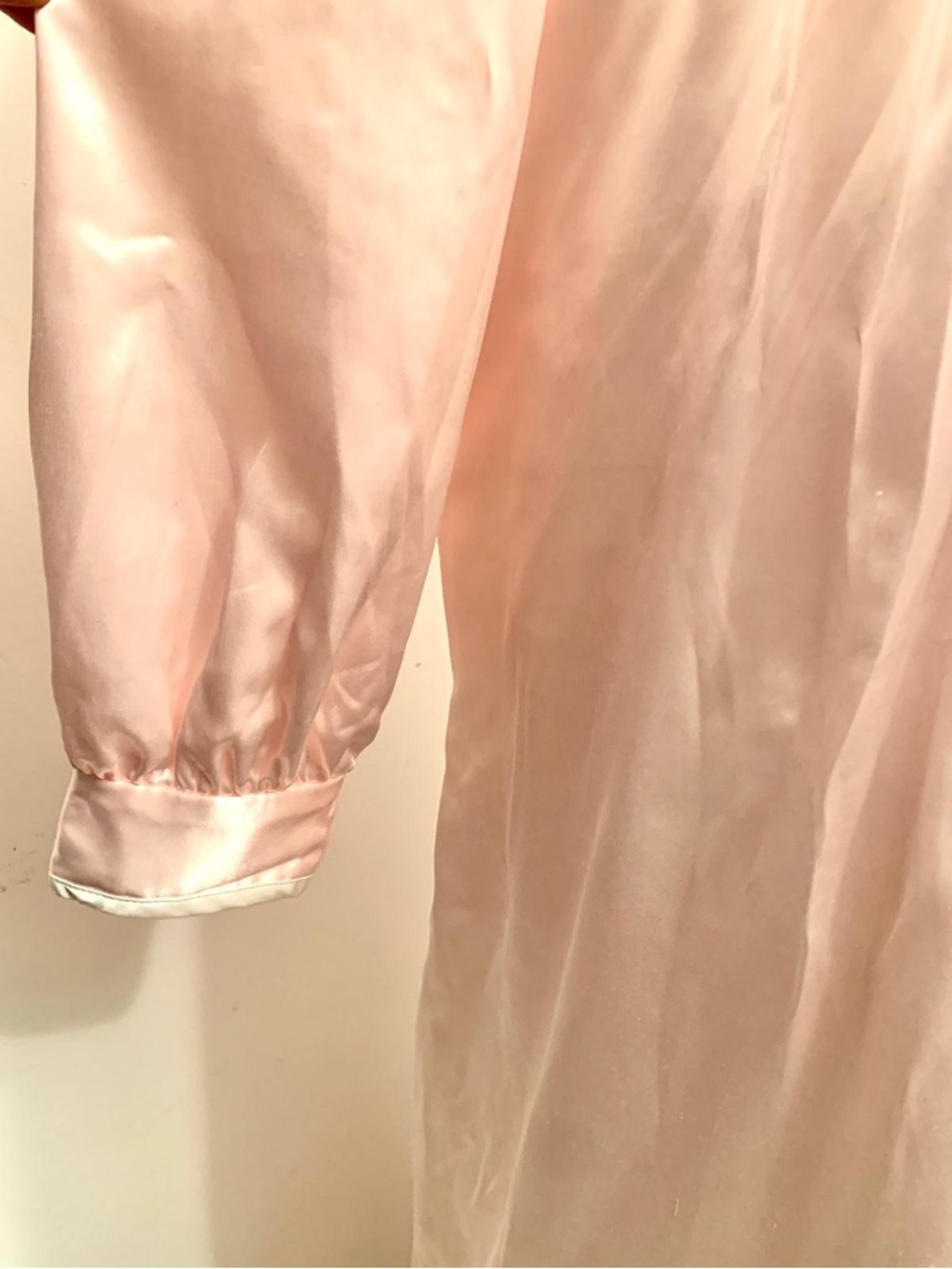 Vintage Barad & Co Light Pink Satin Pintuck Pajama Top - Picture 8 of 12